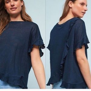Anthropologie Eri + Ali linen crossback top.